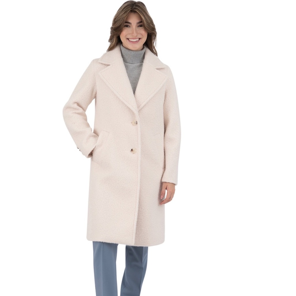 Woman’s Nine West Notch Collar Faux Wool Coat